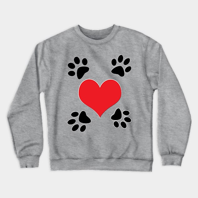 Heart and 4 Paws Crewneck Sweatshirt by DesigningJudy